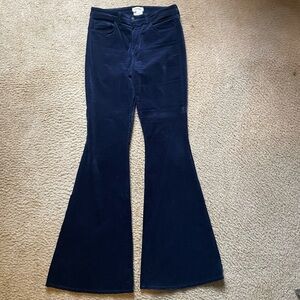 L'AGENCE dark Blue Velvet  Flared wide leg  Pants size 27